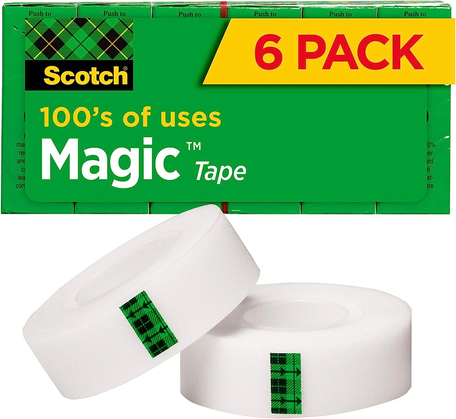 Scotch Magic Tape, 6 Rolls, Numerous Applications, Invisible, Engineered for Repairing, 3/4 x 1000 Inches, Boxed (810K6) - Image 1